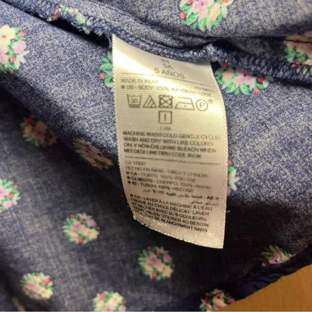 Old Navy 5T Navy Blue Floral Bouquet Dress